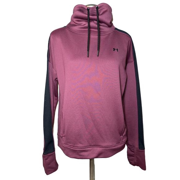 Under Armour Featherweight Cowl Neck Women’s Sweatshirt Medium Burgundy - Picture 1 of 8